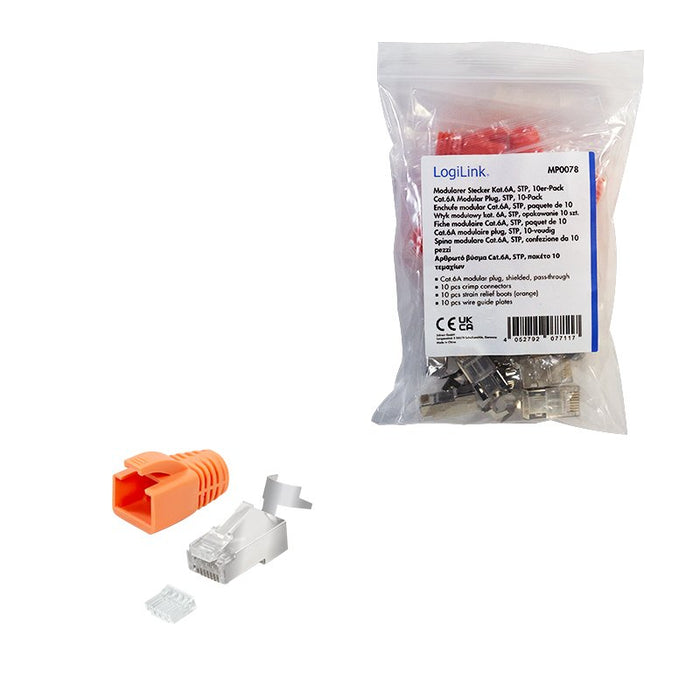 EAN 4052792077117 - LogiLink MP0078 conector RJ-45 Naranja, Plata imagen 5