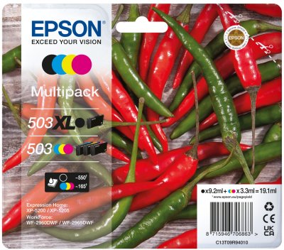 EAN 8715946706870 - Epson 503 XL cartucho de tinta 1 pieza(s) Original High (L) Yield Negro, Cian, Magenta, Amarillo imagen 1