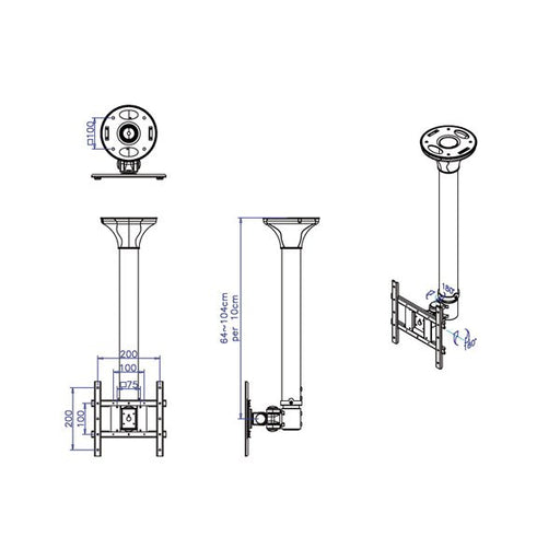 EAN 7611990192373 - VALUE LCD TV Ceiling Mount 3 Joints imagen 1