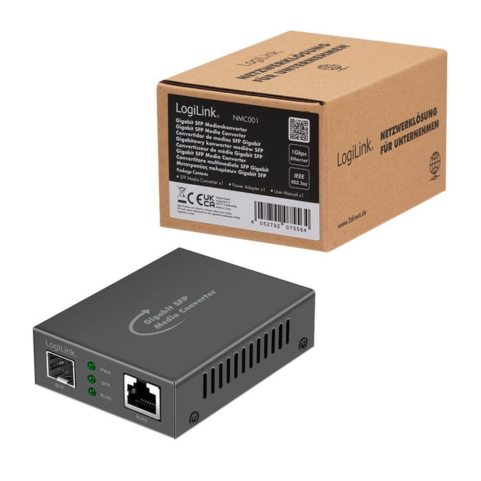 EAN 4052792075564 - LogiLink NMC001 convertidor de medio 1000 Mbit/s Negro imagen 9