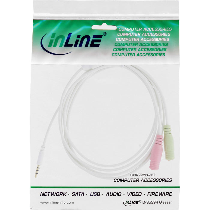 EAN 4043718264490 - InLine 99301W cable de audio 1 m 3,5mm 2 x 3.5mm Blanco imagen 2