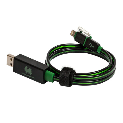 EAN 4040895859624 - RealPower USB A/Lightning 0.75m 0,75 m Negro, Verde imagen 1
