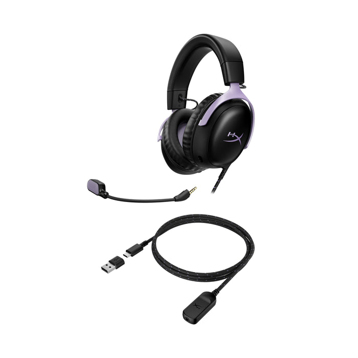 EAN 826581029540 - HyperX Cloud III Auriculares Alámbrico Diadema Juego USB Tipo C Negro, Lavanda imagen 5