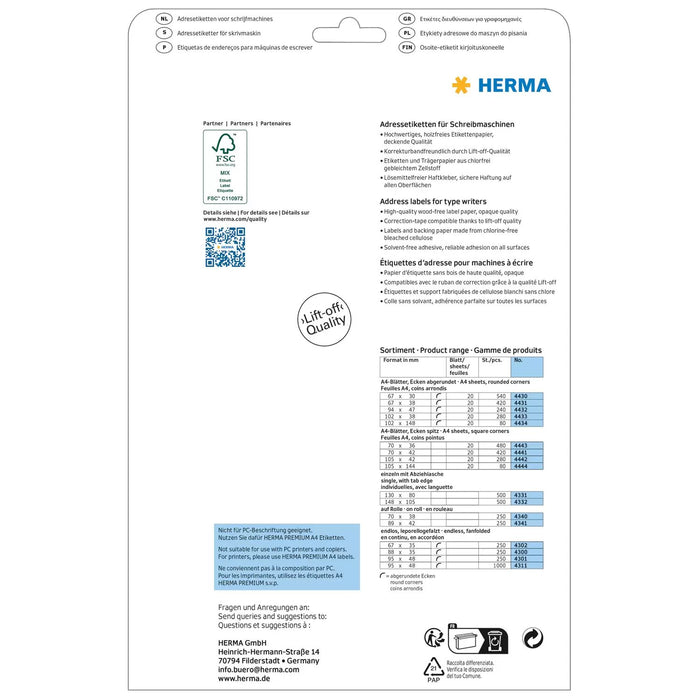 EAN 4008705044325 - HERMA 4432 etiqueta para dirección Blanco imagen 2