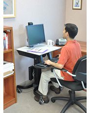 EAN 698833015959 - Ergotron WorkFit-C, Single LD Sit-Stand Workstation Negro, Gris Carro multimedia imagen 2