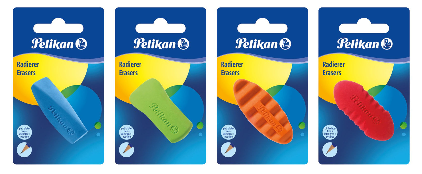 EAN 4012700622617 - Pelikan 622613 goma Caucho Azul, Verde, Naranja, Rojo 4 pieza(s) imagen 1