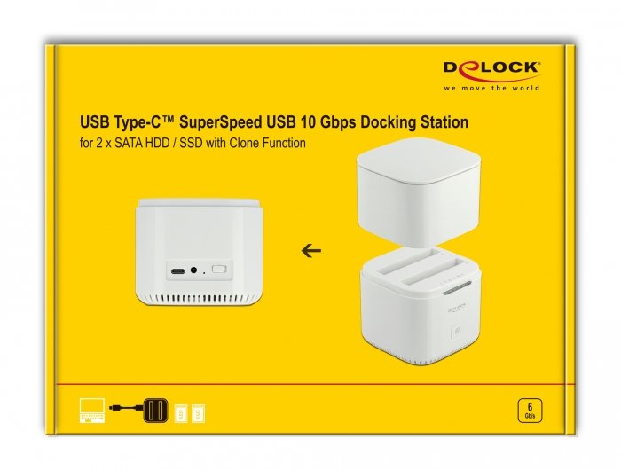 EAN 4043619630844 - DeLOCK 63084 base de conexión para disco duro USB 3.2 Gen 2 (3.1 Gen 2) Type-C Blanco imagen 9