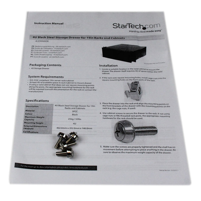 EAN 0065030790536 - StarTech.com 4UDRAWER accesorio de bastidor Cajón metálico para rack imagen 4