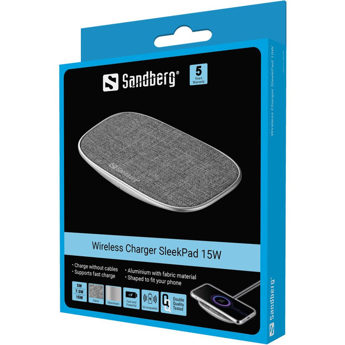 EAN 5705730441608 - Sandberg Wireless Charger Deck 15W Universal Aluminio, Gris USB Cargador inalámbrico Interior imagen 5