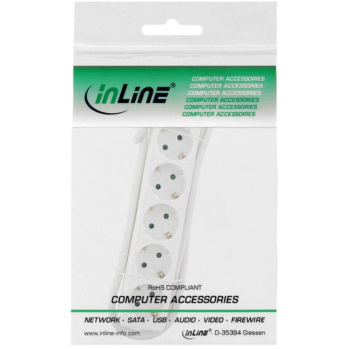 EAN 4043718210497 - InLine 16451F base múltiple 1,5 m 5 salidas AC Blanco imagen 2