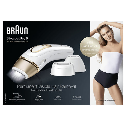 EAN 4210201413011 - Braun Silk-expert Pro 5 PL5243 Luz pulsada intensa (IPL) Oro, Blanco imagen 1