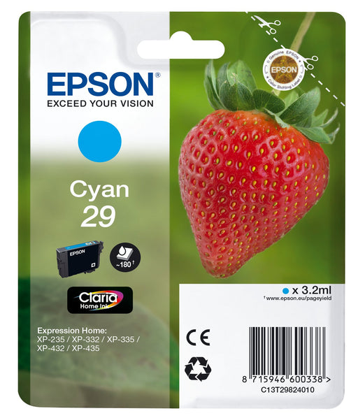 EAN 8715946600338 - Epson Strawberry 29 C cartucho de tinta 1 pieza(s) Original Rendimiento estándar Cian imagen 1