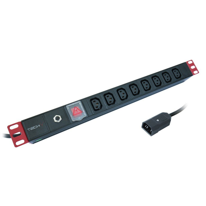 EAN 8051128109559 - Techly I-CASE STRIP-8C unidad de distribución de energía (PDU) 8 salidas AC 1U Negro imagen 1