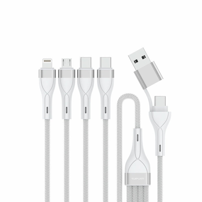 EAN 5012786030107 - 4smarts 541024 cable USB 1,2 m USB A/USB C USB C/Micro USB-A/Lightning Blanco imagen 1