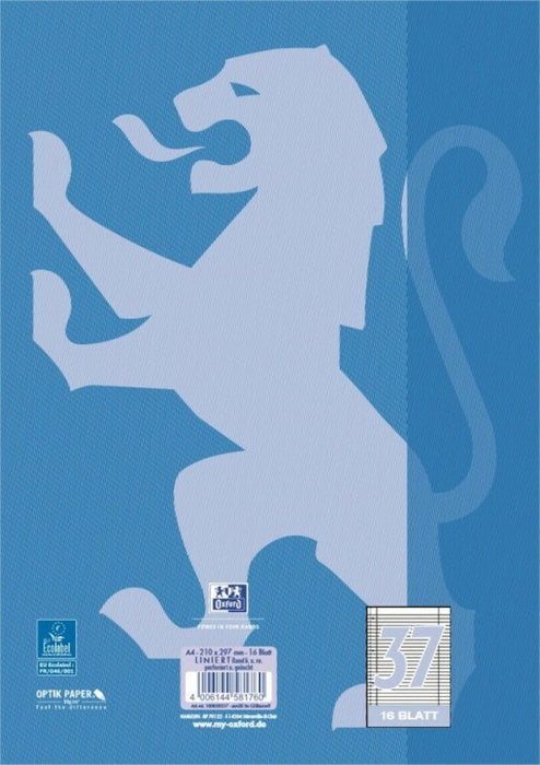 EAN 4006144581760 - Oxford 100050317 cuaderno y block A4 Azul imagen 3