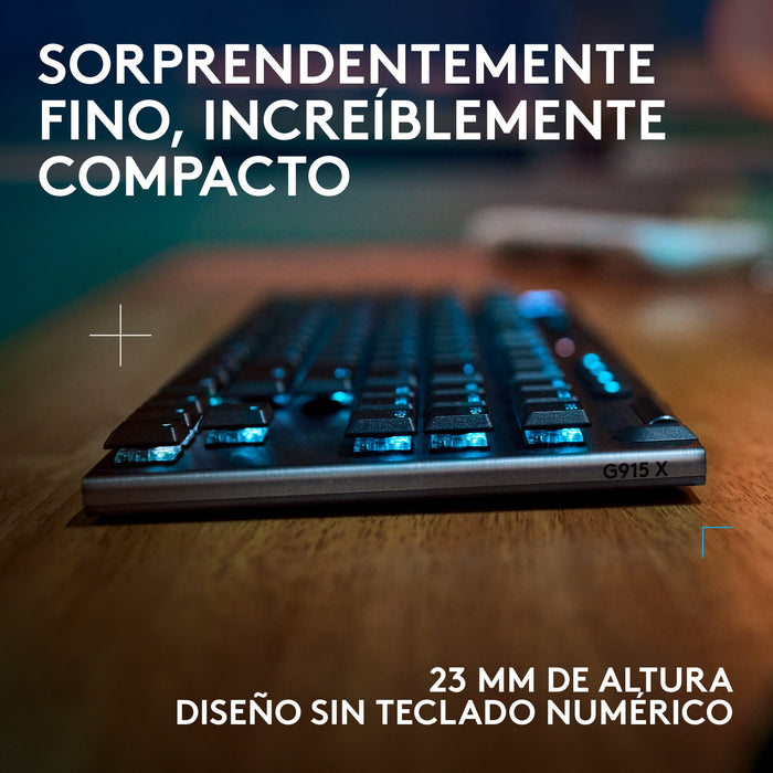EAN 5099206121775 - Logitech G G915 X LIGHTSPEED TKL teclado Juego USB + RF Wireless + Bluetooth QWERTY Español Negro imagen 8