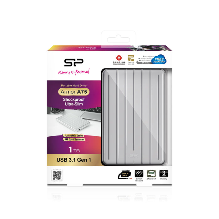 EAN 4712702659313 - Silicon Power Armor A75 disco duro externo 1 TB 2.5" USB Tipo C 3.2 Gen 1 (3.1 Gen 1) Plata imagen 7
