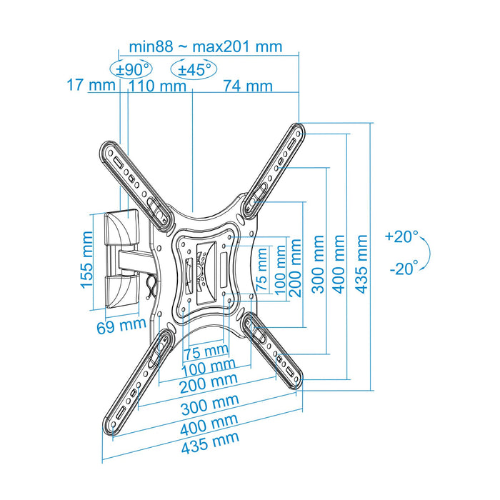 EAN 8433281007956 - TooQ LP2255TN-B soporte para TV 139,7 cm (55")imagen 10)