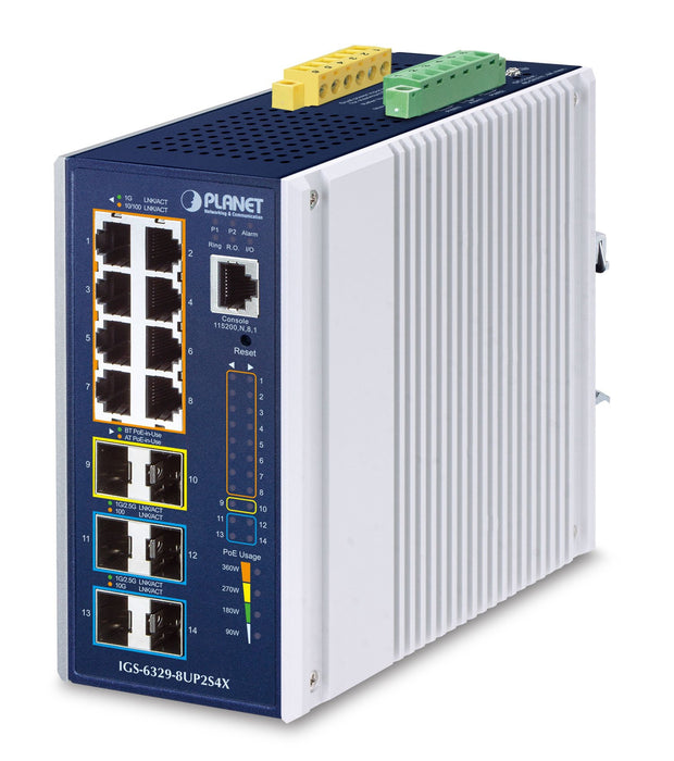 EAN 4711605286398 - PLANET Industrial L3 8-Port Gestionado Gigabit Ethernet (10/100/1000) Energía sobre Ethernet (PoE) Alumin imagen 1