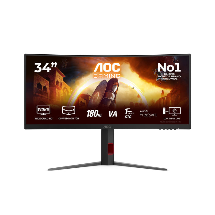 EAN 4038986612708 - AOC G4 CU34G4 pantalla para PC 86,4 cm (34") 3440 x 1440 Pixeles Wide Quad HD LED Negro, Rojo imagen 1
