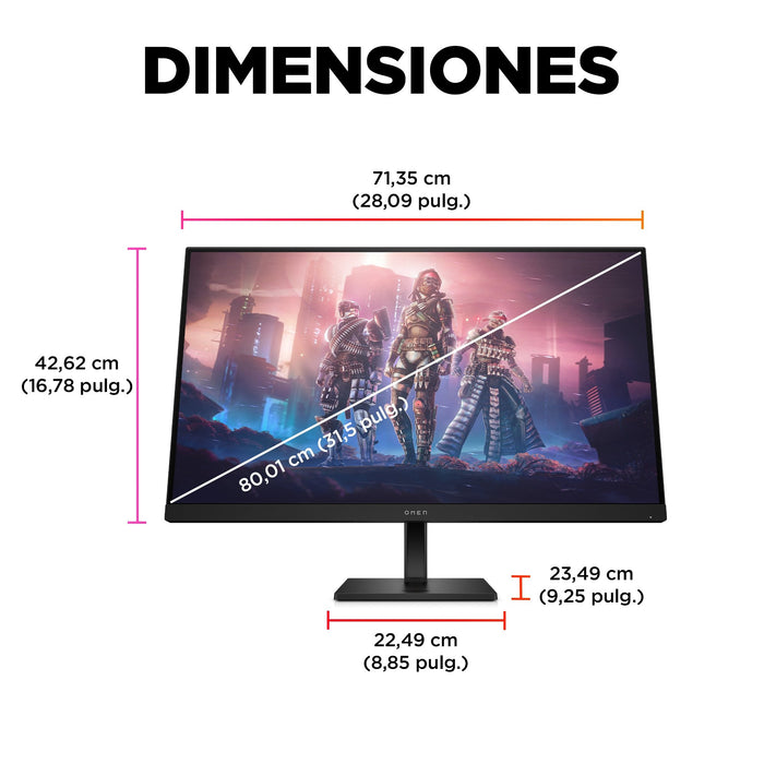 EAN 197029617712 - OMEN by HP 31.5 inch QHD 165Hz Gaming Monitor - OMEN 32q pantalla para PC 80 cm (31.5") 2560 x 1440 Pixele imagen 11