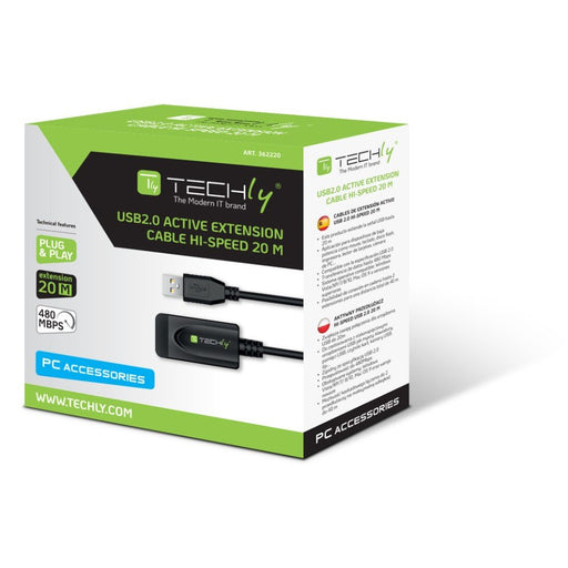 EAN 8059018362220 - Techly IUSB-REP220TY3 cable USB USB 2.0 20 m USB A 0,48 Gbit/s Negro imagen 2