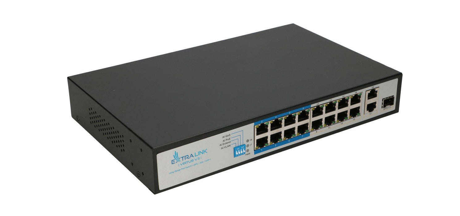 EAN 5903148916101 - Extralink VIRTUS V3 No administrado L2 Fast Ethernet (10/100) Energía sobre Ethernet (PoE) 1U Negro imagen 5