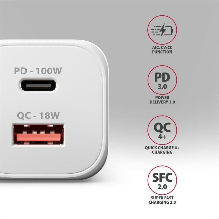 EAN 8595247910448 - Axagon ACU-PQ100W cargador de dispositivo móvil Universal, Smartphone, Tableta, Reloj inteligente, Baterí imagen 4