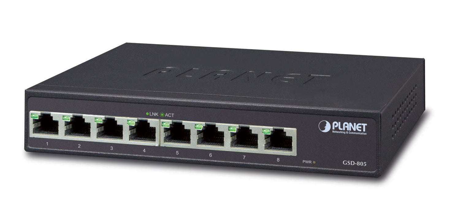 EAN 4711213684869 - PLANET GSD-805 No administrado Gigabit Ethernet (10/100/1000) Negro imagen 1