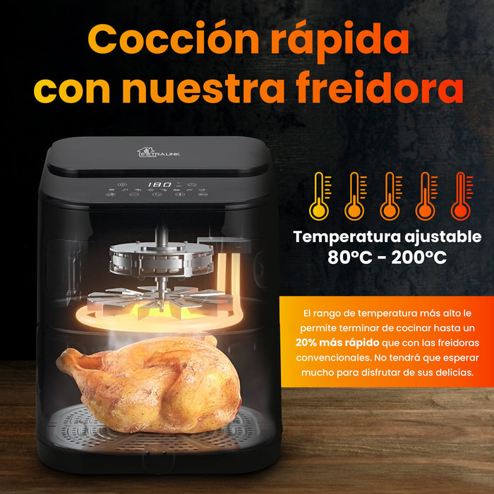 EAN 5906168634512 - Extralink HOME AIR FRYER 5.2L EU SJ-520 freidora Sencillo 5,2 L 1600 W Freidora de aire caliente Negro imagen 15
