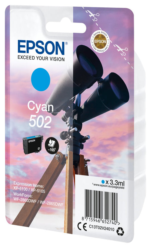 EAN 8715946652740 - Epson 502 cartucho de tinta 1 pieza(s) Original Rendimiento estándar Cian imagen 2