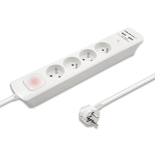 EAN 5901878502823 - Qoltec 50282 limitador de tensión Blanco 4 salidas AC 230 V 1,8 m imagen 1