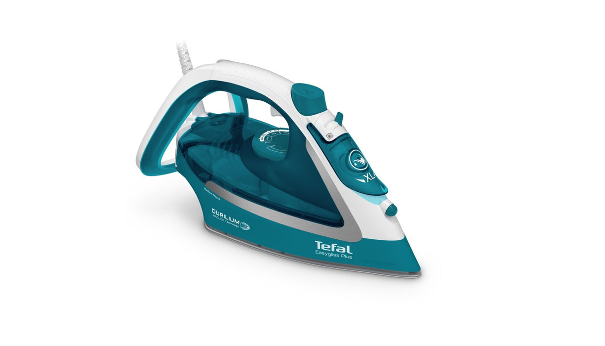 EAN 3121040075845 - Tefal EasyGliss Plus FV5737 Plancha vapor-seco Suela de Durilium 2500 W Turquesa, Blanco imagen 1