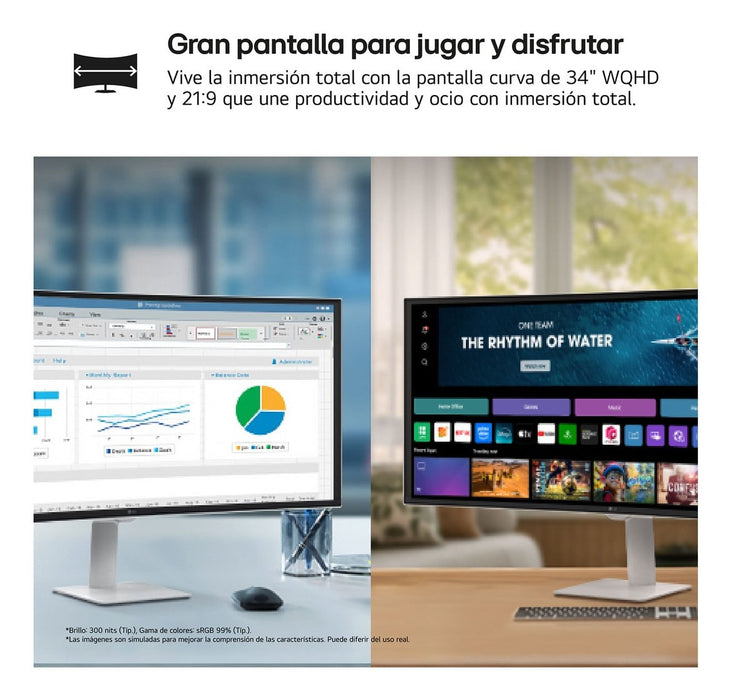 EAN 8806096574409 - LG 34U601SA-W pantalla para PC 86,4 cm (34") 3440 x 1440 Pixeles Dual WQHD LCD Blanco imagen 3