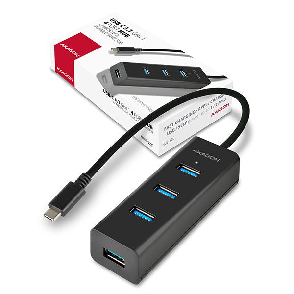 EAN 8595247903686 - Axagon HUE-S2C hub de interfaz USB 3.2 Gen 1 (3.1 Gen 1) Type-A 5000 Mbit/s Negro imagen 12