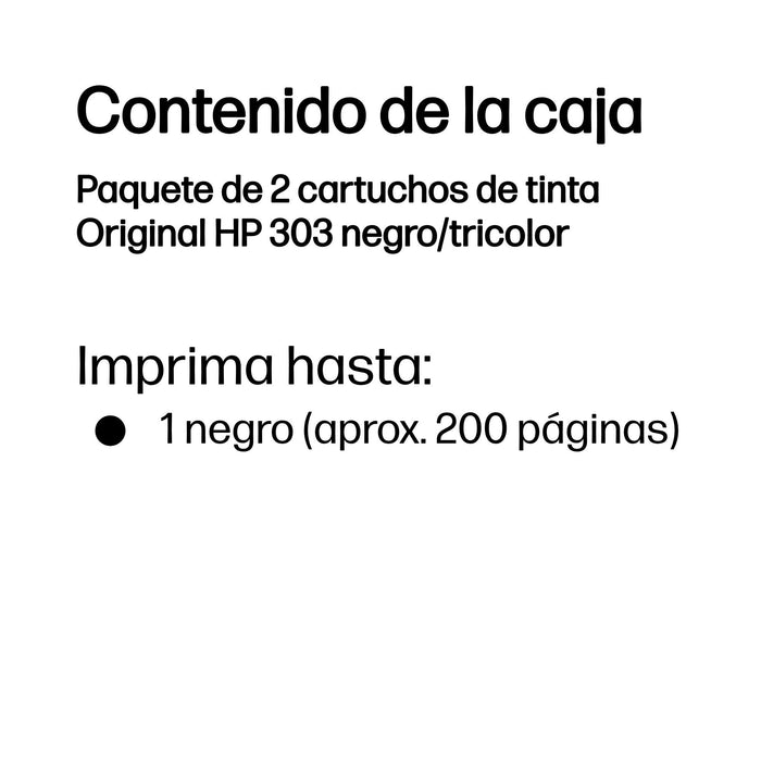 EAN 0192545863971 - HP 303 2-pack Black/Tri-color Original Ink Cartridges cartucho de tinta 2 pieza(s) Rendimiento estándar N imagen 3