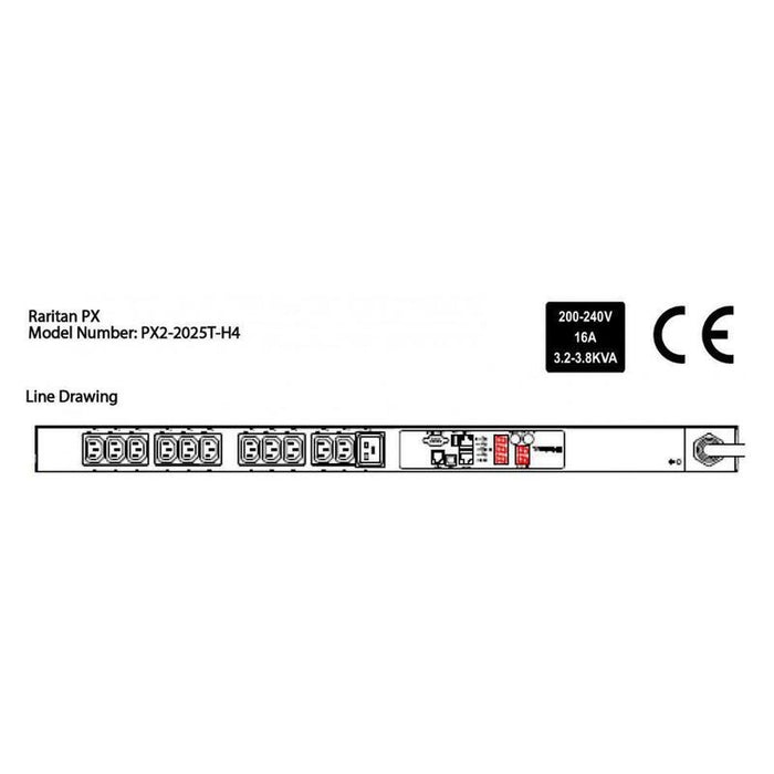 1ph, 230v Ac, 16a, 12 - Outlets: Iec C-13 X 11, - Iec-C19 X 1, Plug: Iec60309 16a, Top Fed, 3.8 Kva, Zero U Vertical Pdu, - Warranty: 24m