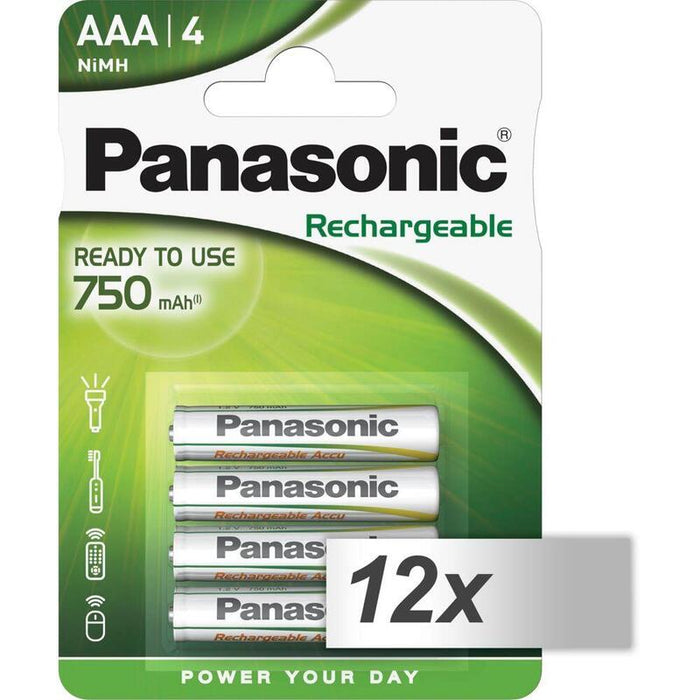 1x4 Panasonic Accu Nimh Micro Aaa 750 Mah Rechargeable Evolta