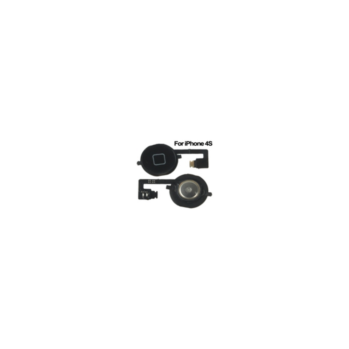 2 En 1 Botón Home + Pcb Cable Flexible Para Iphone 4s Negro