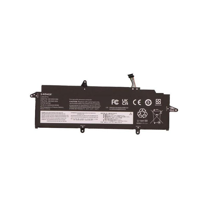 2-Power Batería 14.8v 3400mah Para Lenovo Thinkpad X13 Gen 2 20xh 2p-5b10w51855