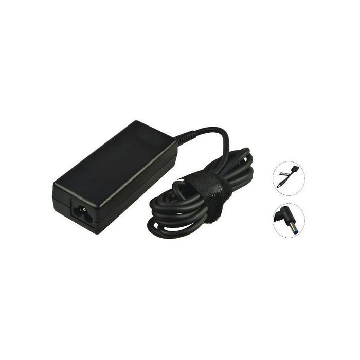 2-Power Cargador 19.5v 65w Con Dongle Con Cable Alimentación Reemplaza 613152-001 Para 4.5mm X 3mm Fixed Tip + 7.4 X 5mm Dongle Alt21625a