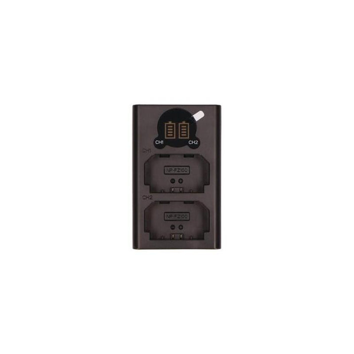 2-Power Digital Camera Usb Dual Batería Charger Para For Sony Np-Fz100 Dbc6261a