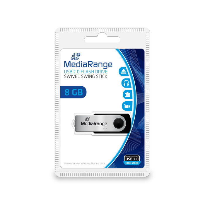 EAN 4260057124821 - MediaRange MR908 unidad flash USB 8 GB USB Type-A / Micro-USB 2.0 Negro, Plata imagen 1