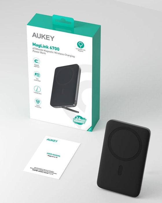 EAN 0689323786091 - AUKEY PB-MS01 batería externa Polímero de litio 6700 mAh Cargador inalámbrico Negro imagen 2