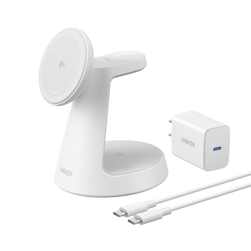 EAN 0194644206772 - Anker MagGo Auriculares, Smartphone, Reloj inteligente Blanco USB Cargador inalámbrico Carga rápida Inter imagen 1