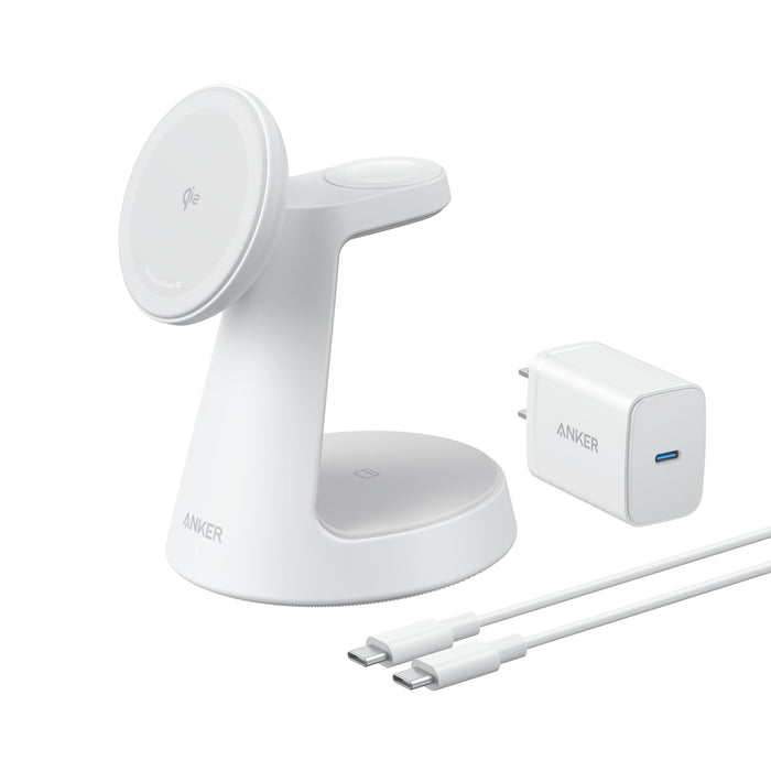 EAN 0194644206772 - Anker MagGo Auriculares, Smartphone, Reloj inteligente Blanco USB Cargador inalámbrico Carga rápida Inter imagen 1
