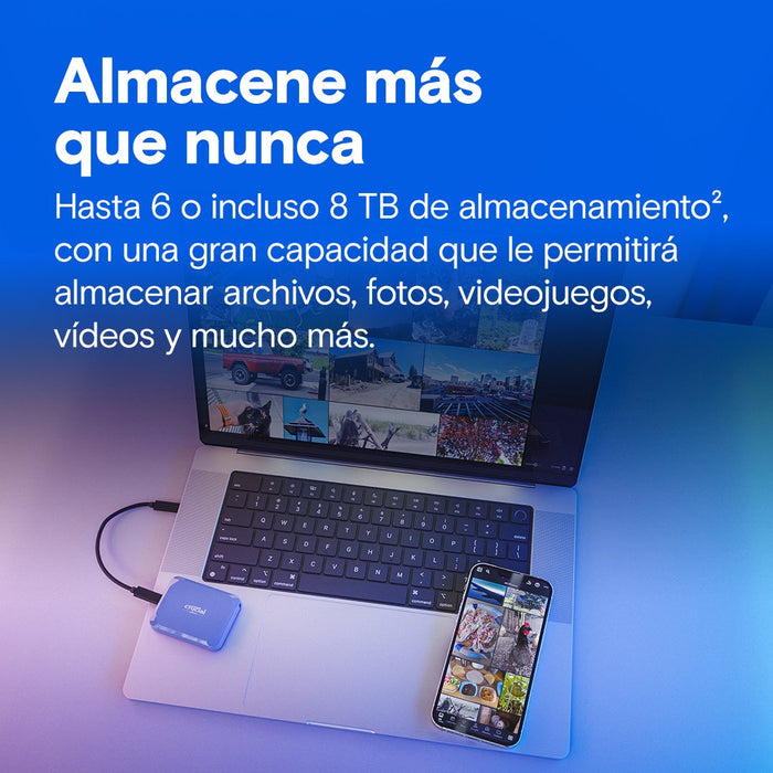 EAN 0649528942036 - Crucial X10 2 TB USB Tipo C USB 3.2 Gen 2x2 Azul imagen 2