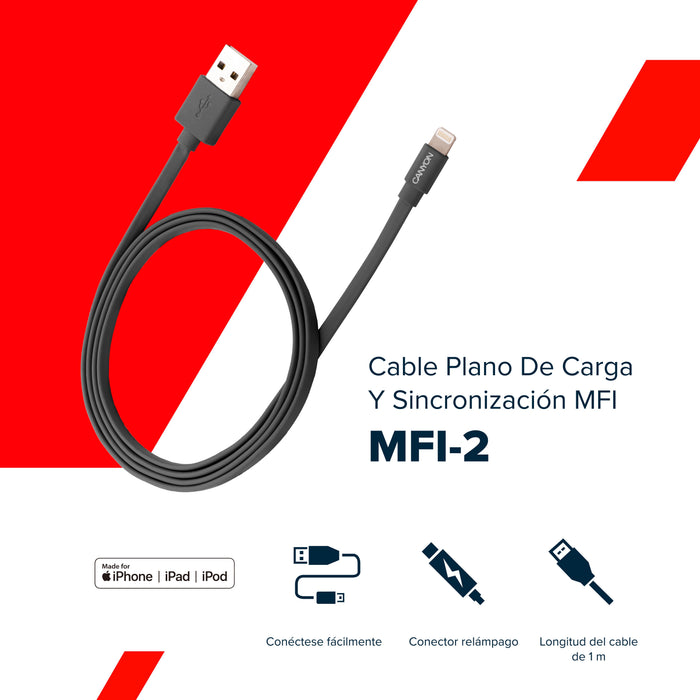 EAN 5291485001193 - Canyon CNS-MFIC2DG cable de conector Lightning 0,96 m Plata imagen 3
