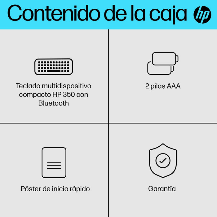 EAN 0196548516001 - HP 350 BLK Compact Multi-Device Keyboard teclado Hogar Negro imagen 4