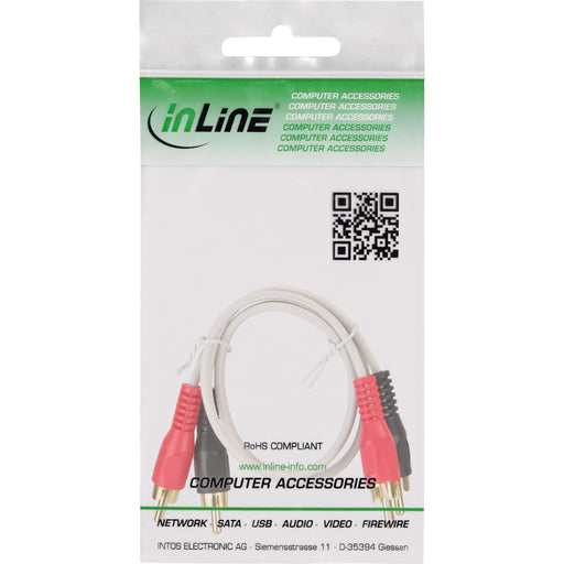 EAN 4043718163878 - InLine 89933V cable de audio 1 m 2 x RCA Blanco imagen 2